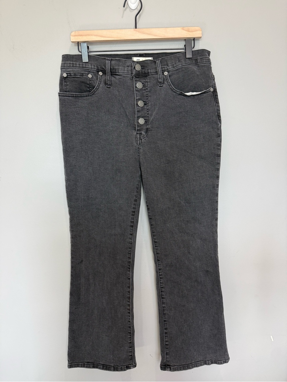 Madewell Cali Demi-Boot Button Fly Gray Jeans Size 31